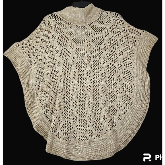 Two-One-Two New York ~Woman Size XL~ Beige Knit Cowl Neck Kimono Sweater Boho. - Picture 12 of 12